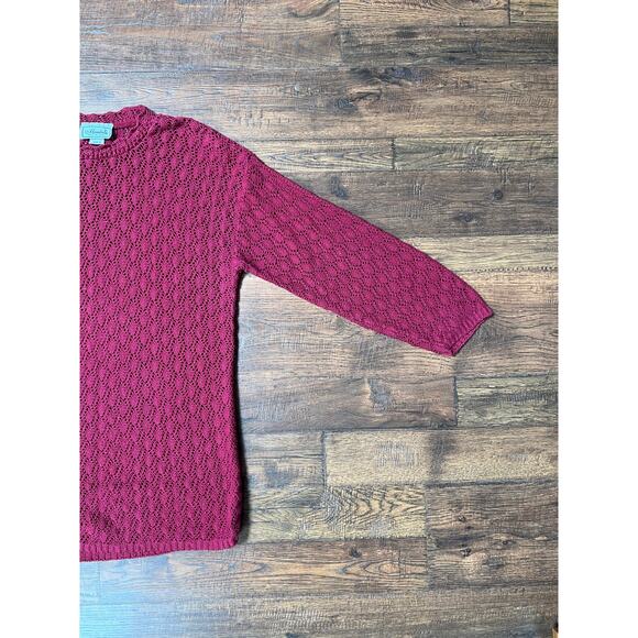 Vintage Clothing Thin Knit Oversized Sweater Light Maroon Mondala USA Made Small - Picture 2 of 8